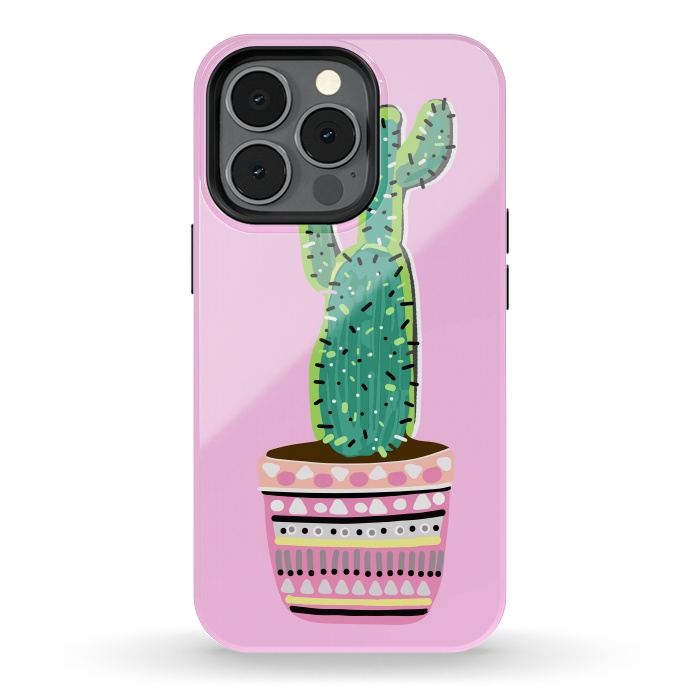 iPhone 13 pro StrongFit Pink Cacti by MUKTA LATA BARUA