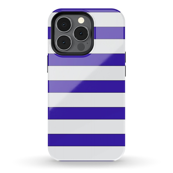 iPhone 13 pro StrongFit white purple stripes by Vincent Patrick Trinidad
