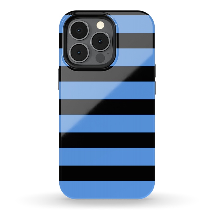 iPhone 13 pro StrongFit blue black stripes by Vincent Patrick Trinidad