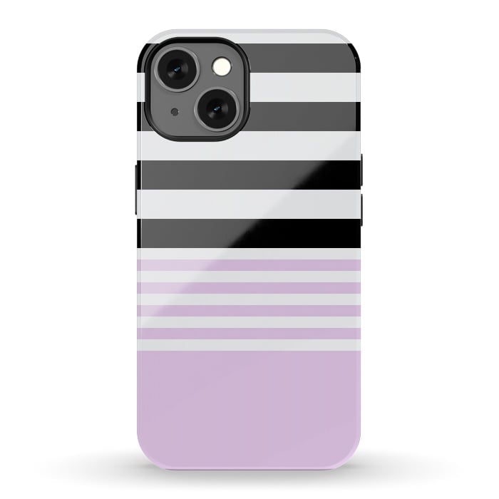 iPhone 13 StrongFit pink black stripes by Vincent Patrick Trinidad