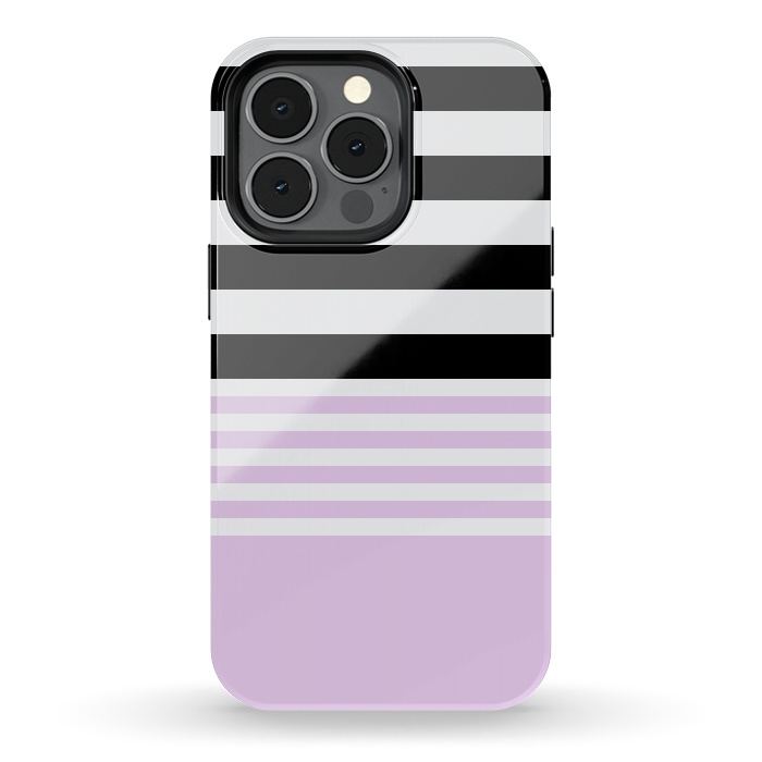 iPhone 13 pro StrongFit pink black stripes by Vincent Patrick Trinidad