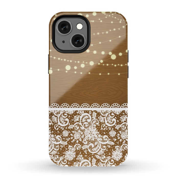 iPhone 13 mini StrongFit String Lights & Lace by Quirk It Up