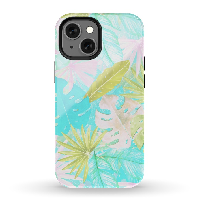 iPhone 13 mini StrongFit Soft Pastel Aloha Tropical Jungle by  Utart