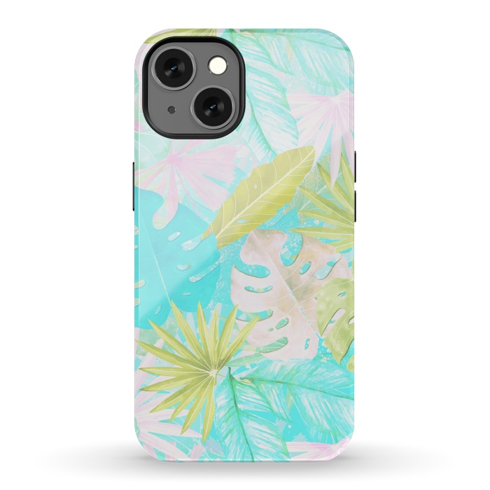 iPhone 13 StrongFit Soft Pastel Aloha Tropical Jungle by  Utart