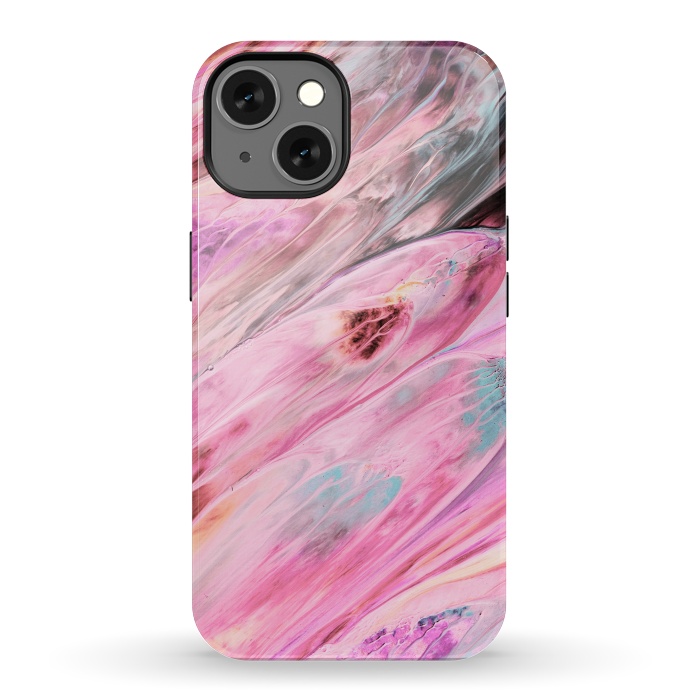 iPhone 13 StrongFit Pink and Black Ink Marble by  Utart
