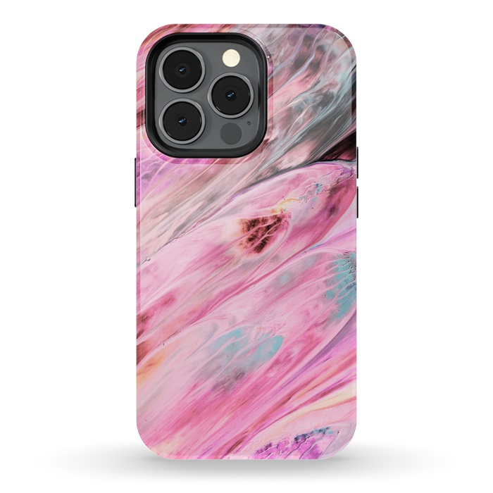 iPhone 13 pro StrongFit Pink and Black Ink Marble by  Utart