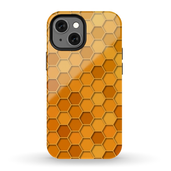 iPhone 13 mini StrongFit Hexagonal Honeycomb Pattern by Quirk It Up