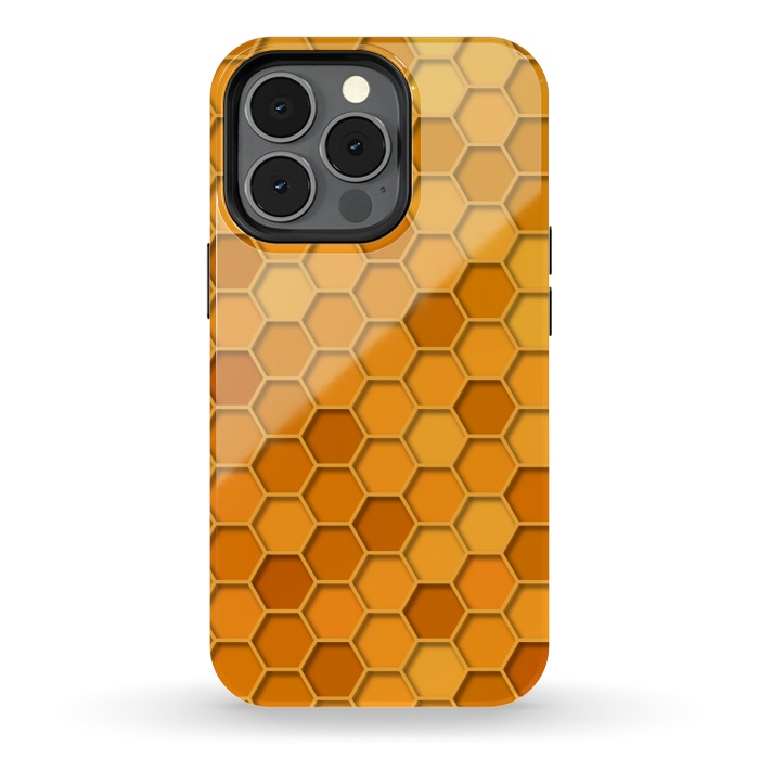 iPhone 13 pro StrongFit Hexagonal Honeycomb Pattern by Quirk It Up