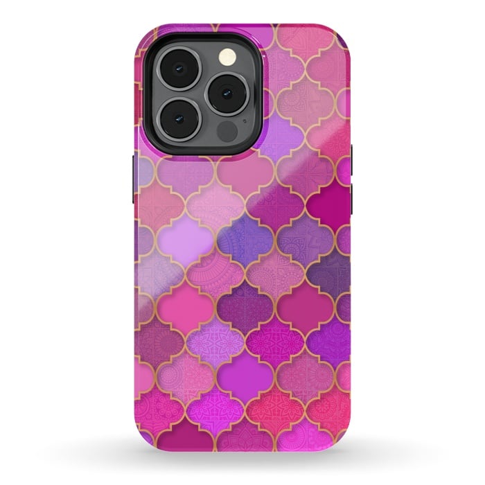 iPhone 13 pro StrongFit Moroccan Tiles Pattern by Quirk It Up
