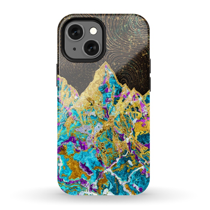 iPhone 13 mini StrongFit Digital Painting - Mountain Illustration I by Art Design Works