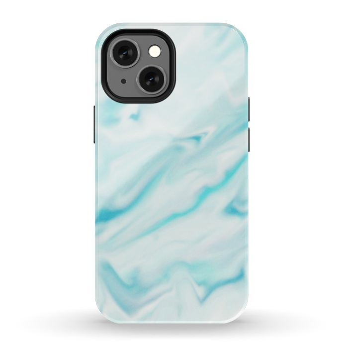 iPhone 13 mini StrongFit Mint blue abstract paint by Jms