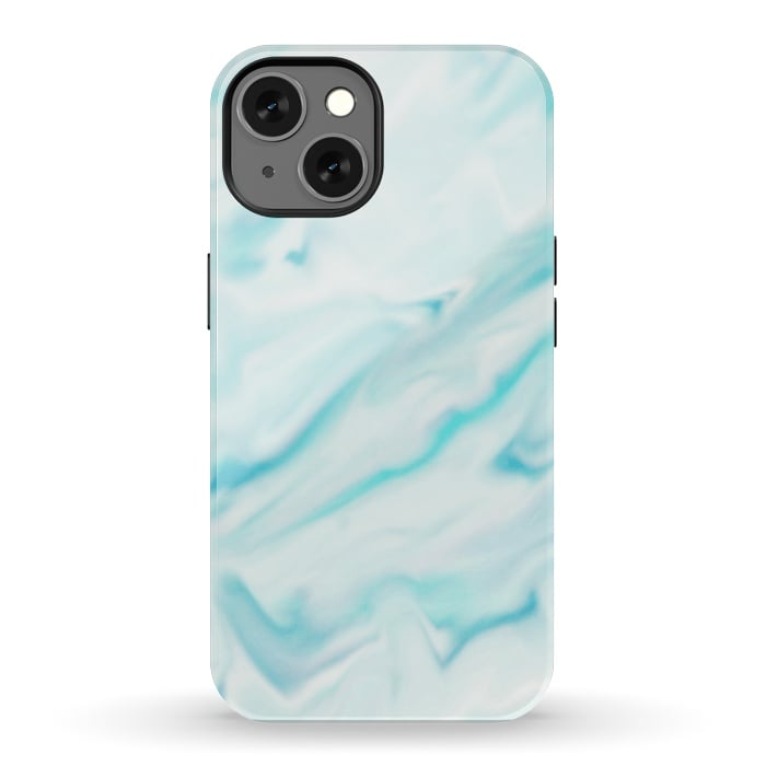 iPhone 13 StrongFit Mint blue abstract paint by Jms