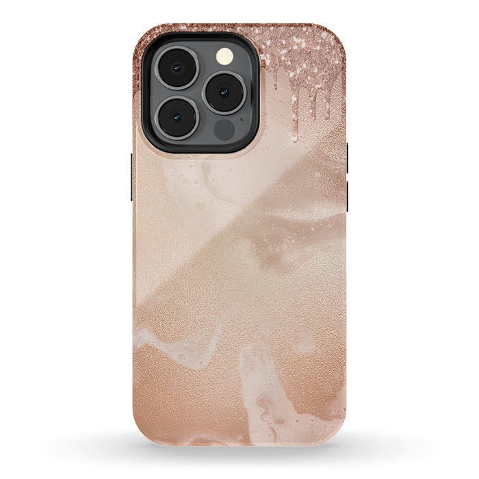 iPhone 13 pro StrongFit Copper Glitter Rain by  Utart