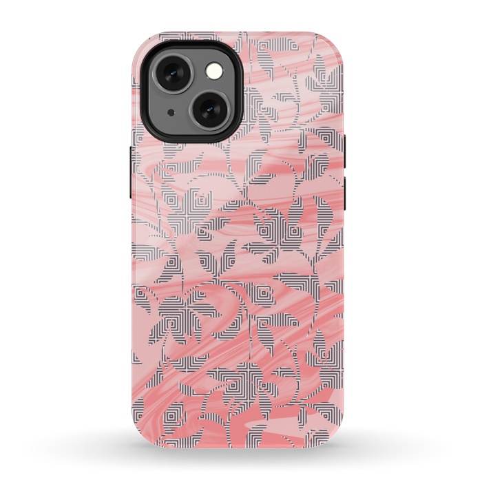 iPhone 13 mini StrongFit Marbled floral by Kashmira Baheti