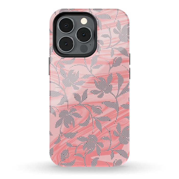 iPhone 13 pro StrongFit Marbled floral by Kashmira Baheti