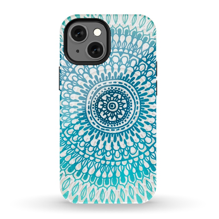 iPhone 13 mini StrongFit Emerald Ocean Mandala by Tangerine-Tane