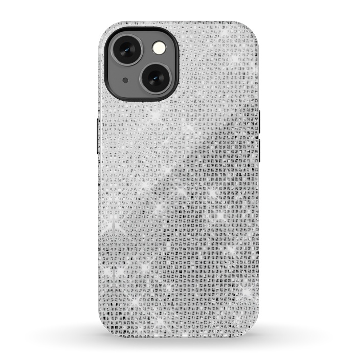 iPhone 13 StrongFit Silver Glitter by Alemi