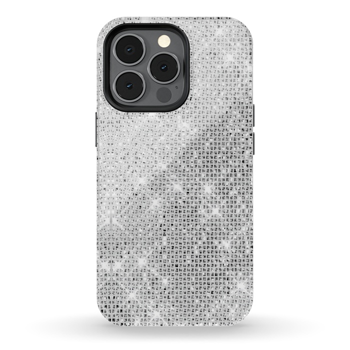 iPhone 13 pro StrongFit Silver Glitter by Alemi