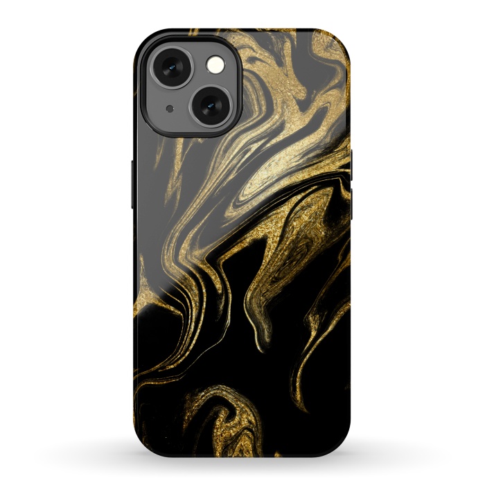 iPhone 13 StrongFit Gold Black Marble  by Alemi