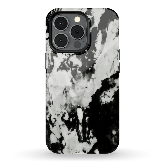 iPhone 13 pro StrongFit White black marble by Jms