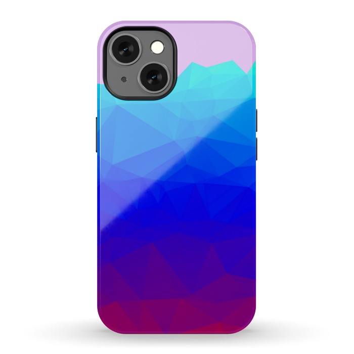iPhone 13 StrongFit blue shaded triangle pattern by MALLIKA