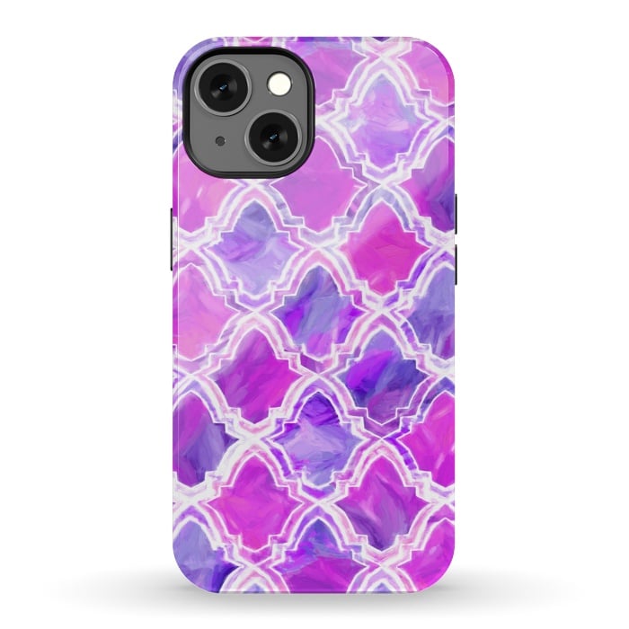 iPhone 13 StrongFit Marrakesh Inspired Moroccan In Magenta & Purple by Tigatiga