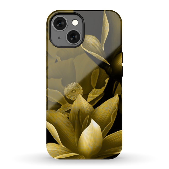 iPhone 13 StrongFit Gold floral by Kashmira Baheti