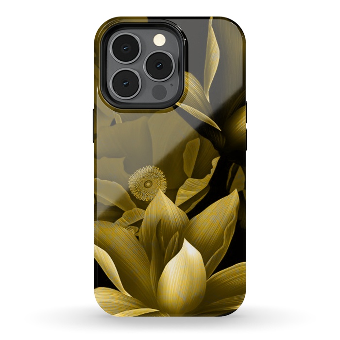 iPhone 13 pro StrongFit Gold floral by Kashmira Baheti