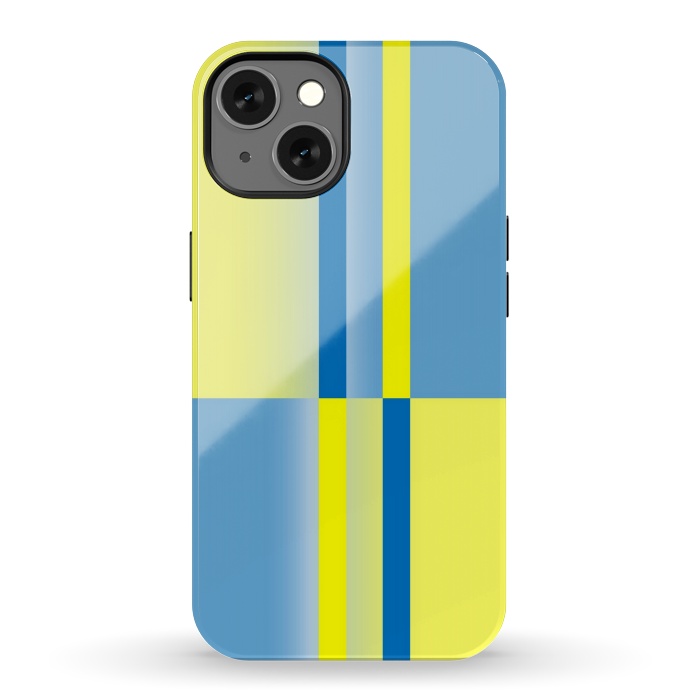 iPhone 13 StrongFit yellow blue lines pattern by MALLIKA