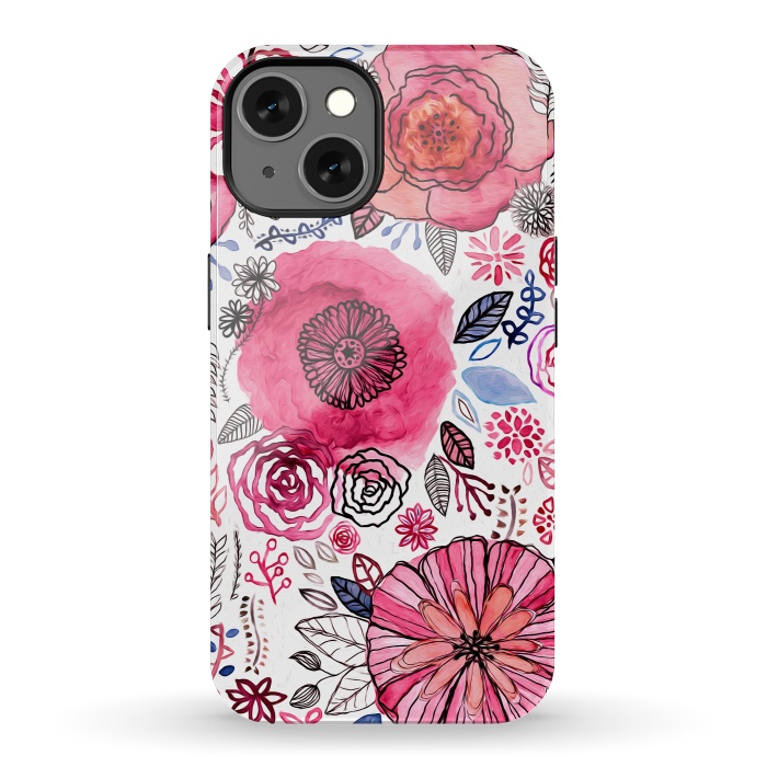 iPhone 13 StrongFit Pink Floral Mix  by Tigatiga