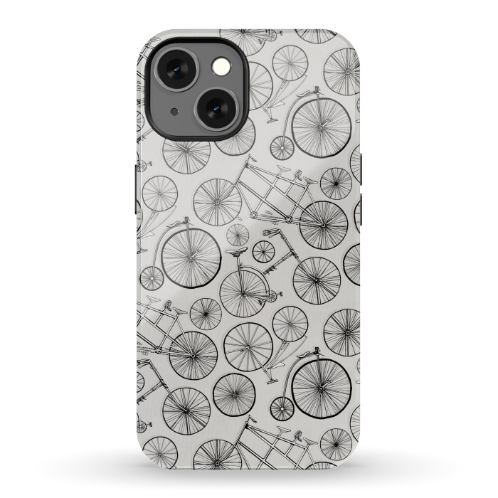 iPhone 13 StrongFit Vintage Bicycles on Grey  by Tigatiga