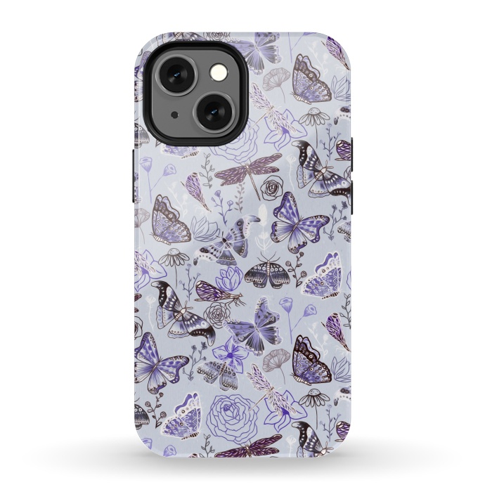 iPhone 13 mini StrongFit Pale Butterflies, Dragonflies and Moths  by Tigatiga