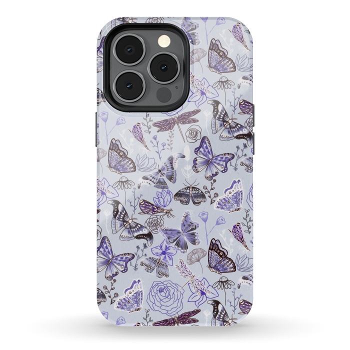 iPhone 13 pro StrongFit Pale Butterflies, Dragonflies and Moths  by Tigatiga