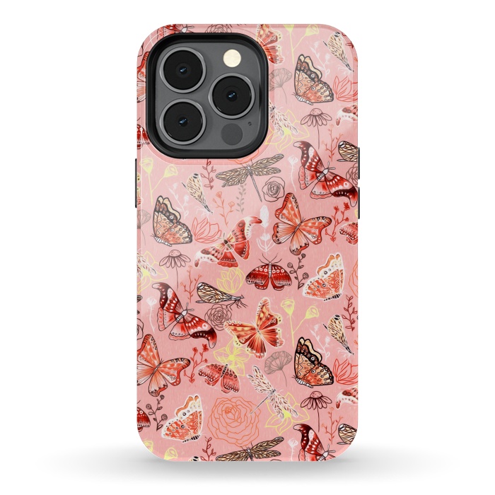 iPhone 13 pro StrongFit Warm Butterflies, Dragonflies and Moths  by Tigatiga
