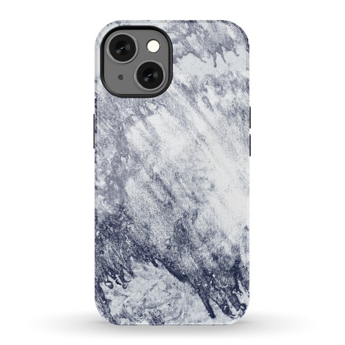 iPhone 13 StrongFit Grey-Blue Marbling Storm  by Tigatiga