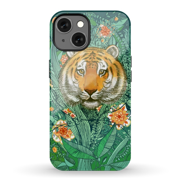 iPhone 13 StrongFit Tiger Tangle in Color by Micklyn Le Feuvre