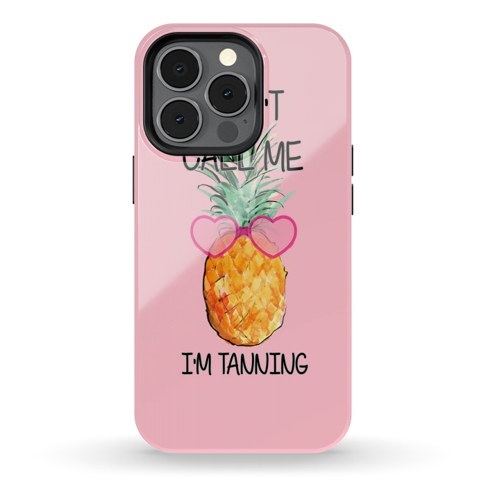 iPhone 13 pro StrongFit Cool Pinapple with Glasses Text by ''CVogiatzi.