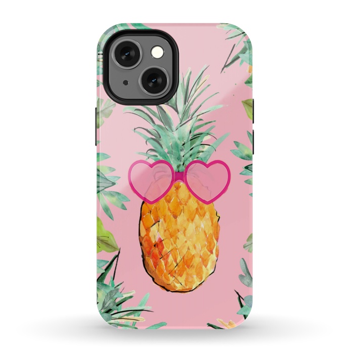 iPhone 13 mini StrongFit Cool Pinapple with Glasses by ''CVogiatzi.