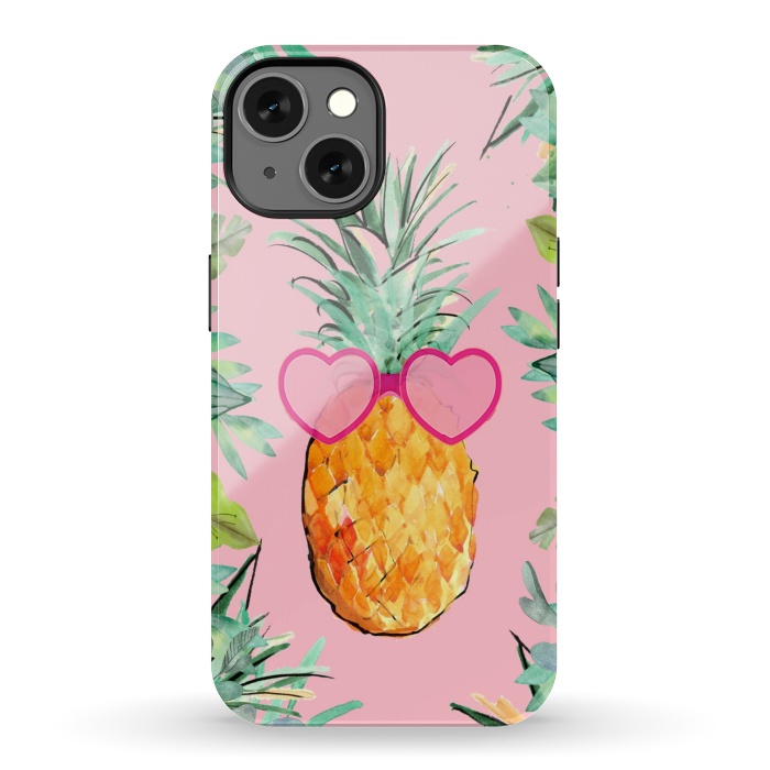 iPhone 13 StrongFit Cool Pinapple with Glasses by ''CVogiatzi.