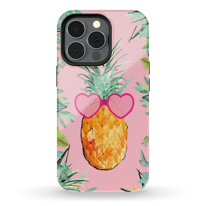 iPhone 13 pro StrongFit Cool Pinapple with Glasses by ''CVogiatzi.