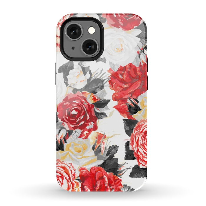iPhone 13 mini StrongFit Red and white rose bouquet by Oana 