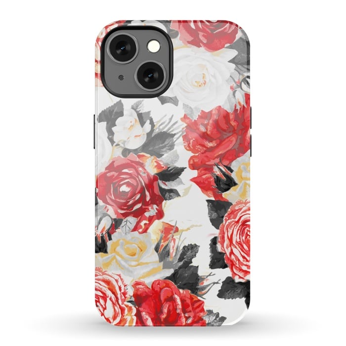 iPhone 13 StrongFit Red and white rose bouquet by Oana 
