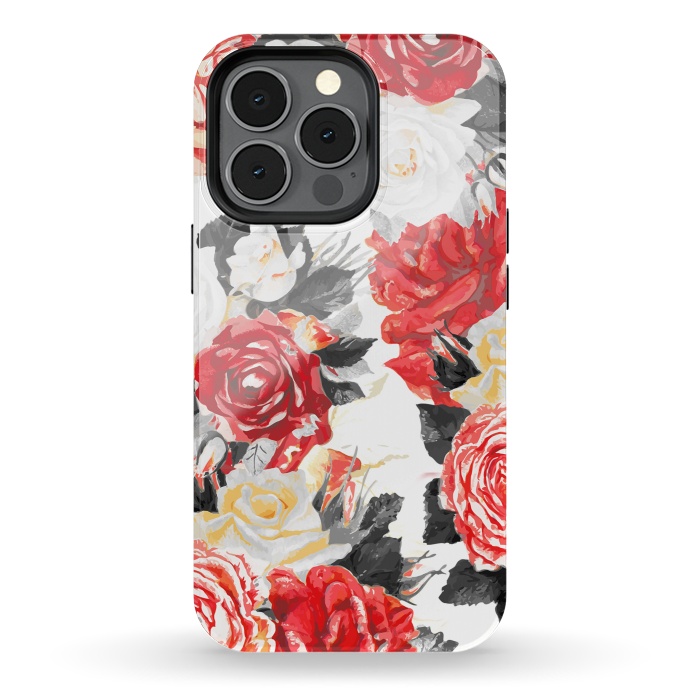 iPhone 13 pro StrongFit Red and white rose bouquet by Oana 