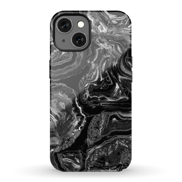 iPhone 13 StrongFit Black liquid marble by Oana 