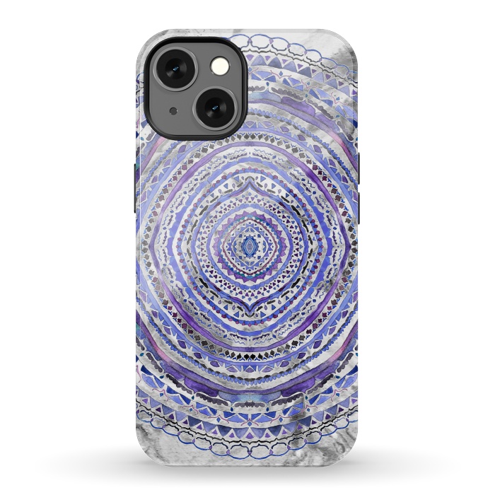 iPhone 13 StrongFit Purple Marbling Mandala  by Tigatiga