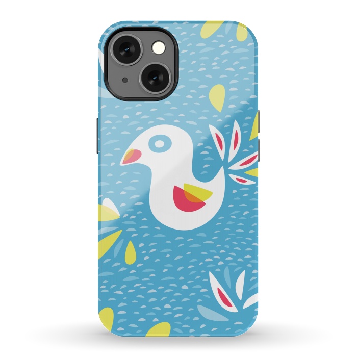 iPhone 13 StrongFit Cute Abstract Bird In Spring by Boriana Giormova