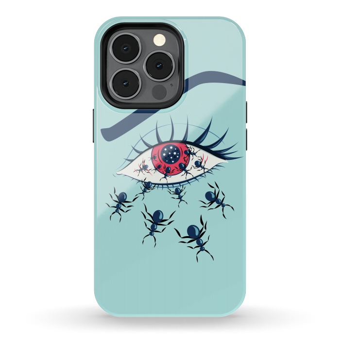 iPhone 13 pro StrongFit Weird Creepy Red Eye With Crawling Ants by Boriana Giormova