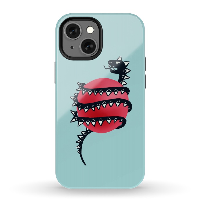 iPhone 13 mini StrongFit Cool Evil Black Dragon Snake Monster by Boriana Giormova