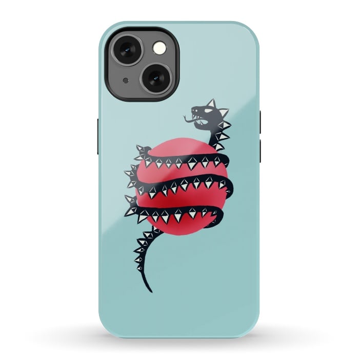 iPhone 13 StrongFit Cool Evil Black Dragon Snake Monster by Boriana Giormova