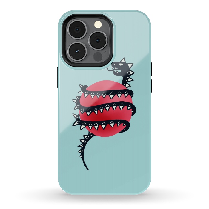 iPhone 13 pro StrongFit Cool Evil Black Dragon Snake Monster by Boriana Giormova